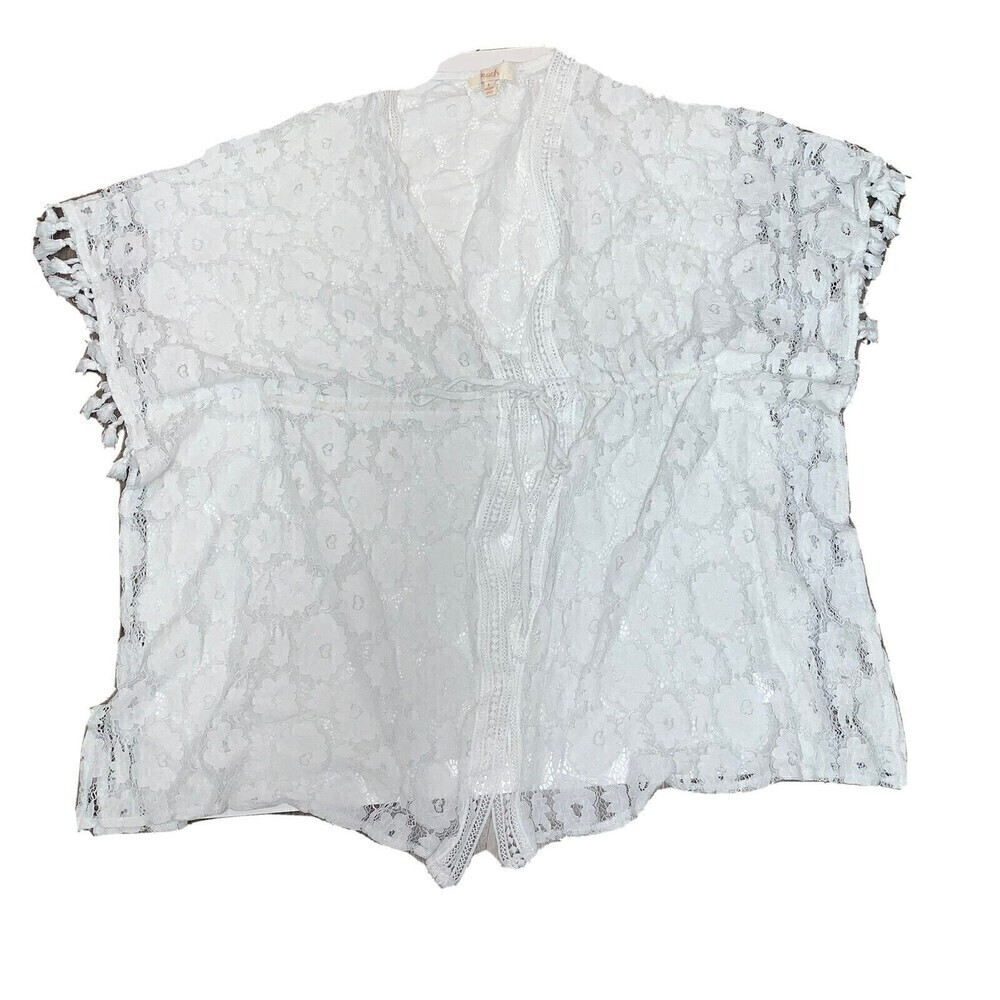 PEACH Womens White‎ Swimsuit Cover Up Size Large